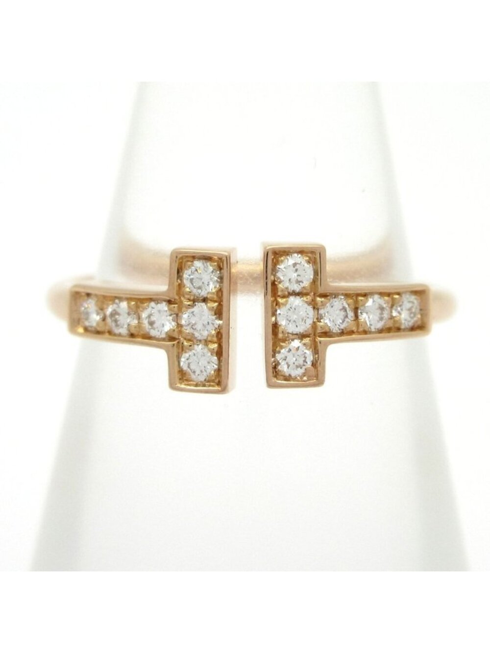 Tiffany & Co Ring T Wire 18k Pink Gold Diamond